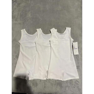 Pelle White Sleeveless Girls Gymnastics Bodysuit - Small, Set of 3